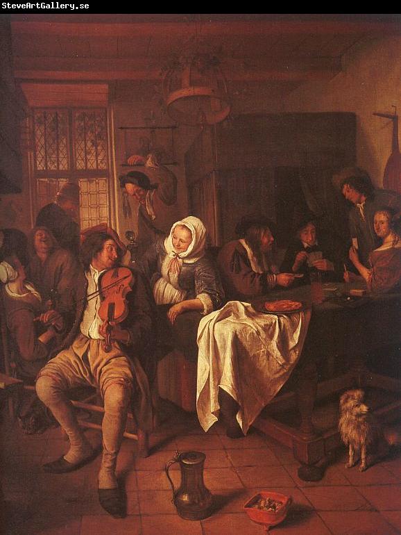 Jan Steen Inn with Violinist Card Players